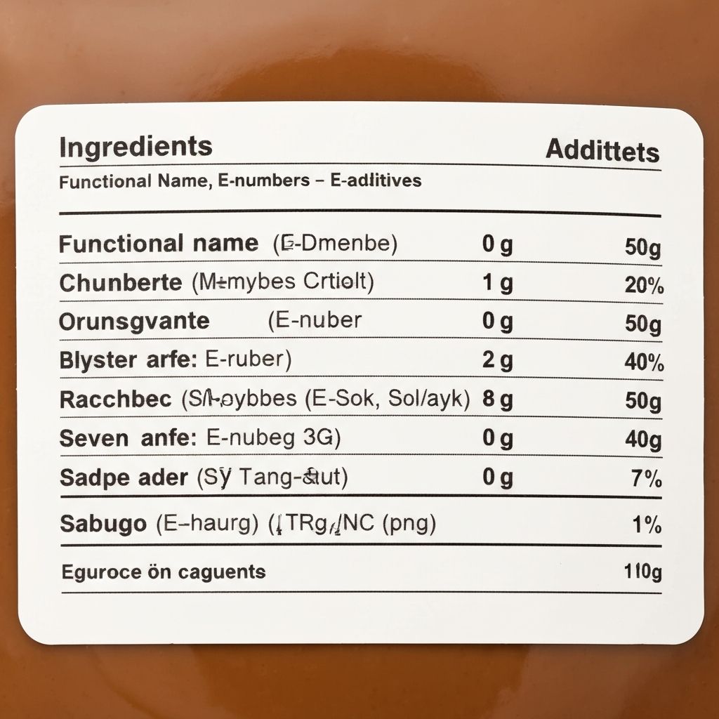 Ingredients list